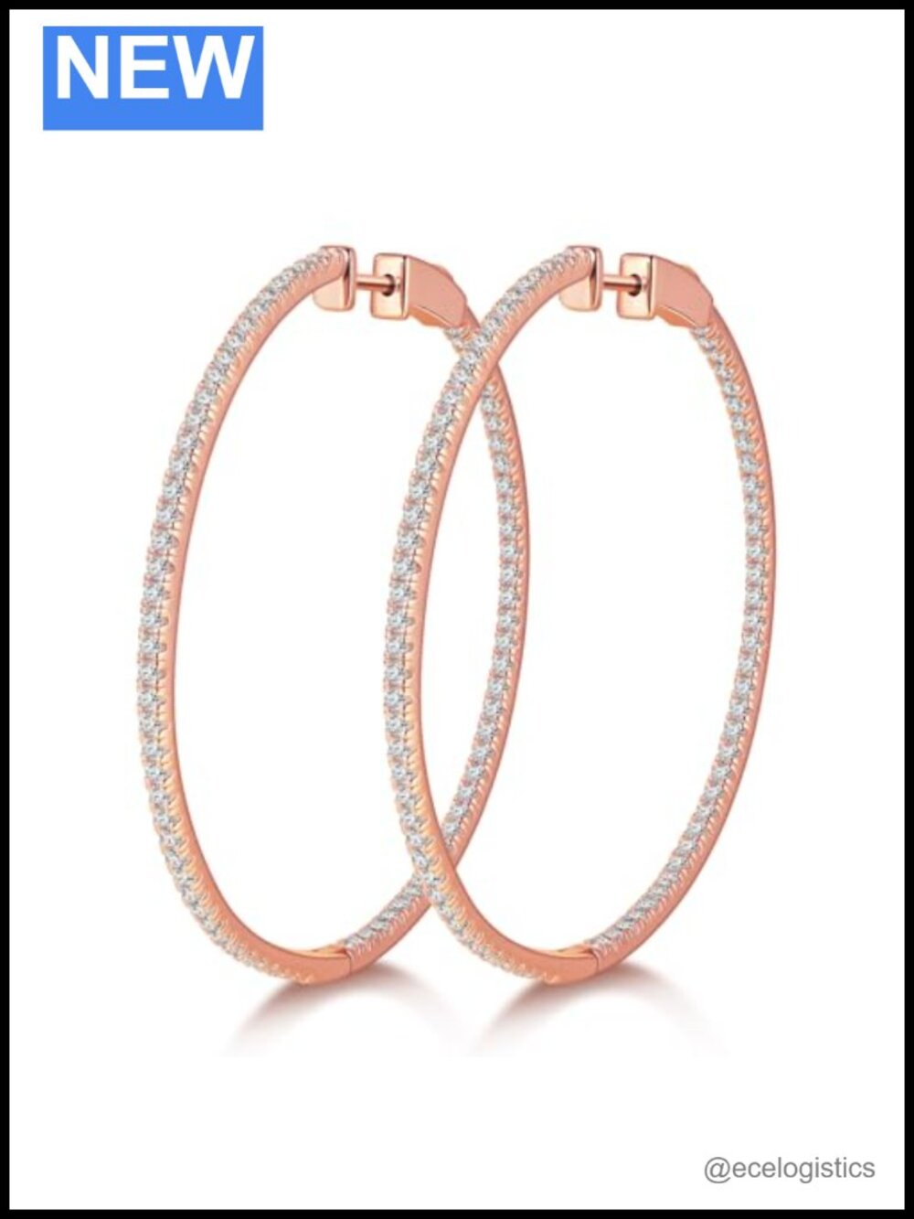 Moissanite Hoop Earrings 925 Sterling Silver Huggie Large Loops